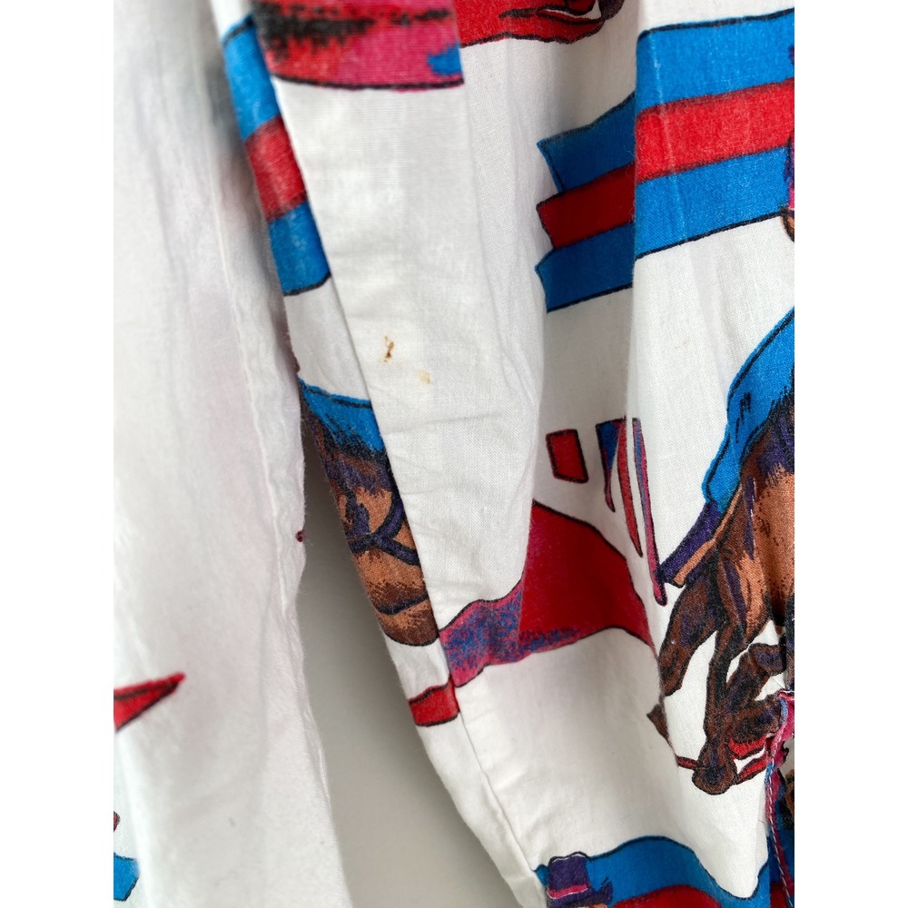 Vintage Adobe Rose Button Up Shirt M Barrel Racing Retro Cowgirl Rodeo Western - Picture 8 of 8
